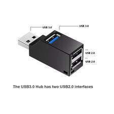 USB 3.0 Hub 1 to 3 Port Mini Splitter Adapter High Speed for PC Laptop