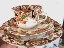 Antique Royal Albert Crown China Radium Teaset - cup, saucer, and dessert plate