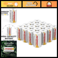 High-Capacity D Size 5000mAh NiCd Rechargeable Batteries - 16 Pack, Long-Lasting