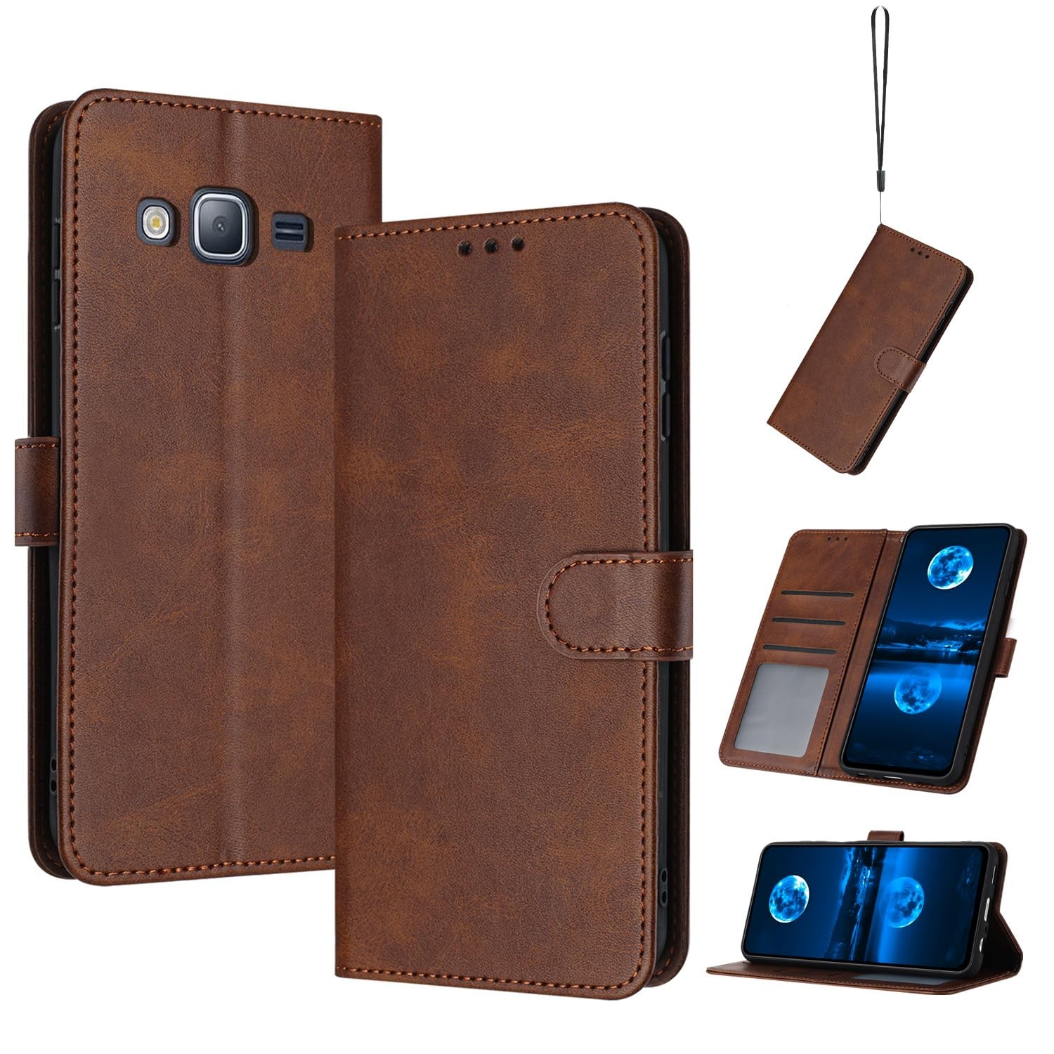 Coque Samsung Galaxy J3 2016 cuir marron pour un style urbain