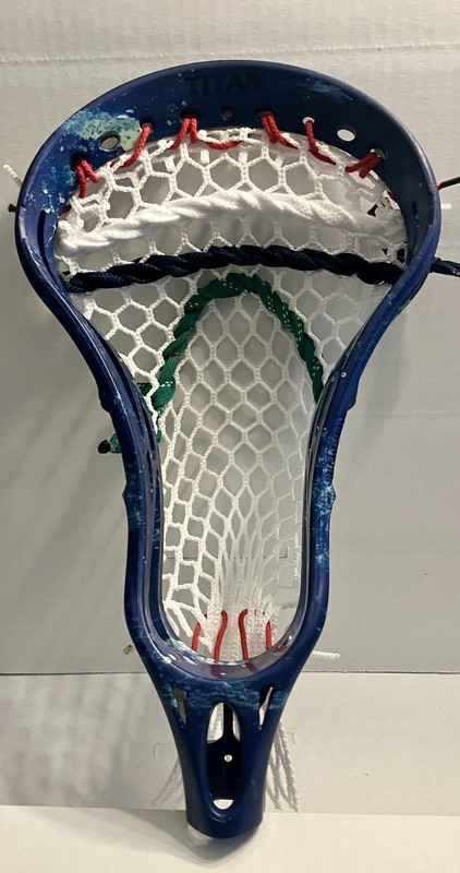 OG Warrior Evo Pro Men’s Lacrosse Head Custom Dyed Blue Green Marble Used