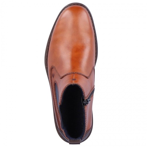 Rieker 17654-22 Mens Brown Leather Zip Chelsea Boots Size Uk 8 Eu 42 Save £26 - Picture 7 of 10