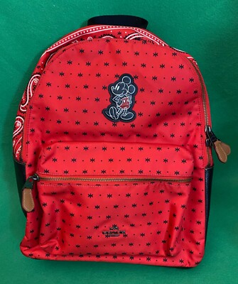 charlie backpack in glove calf leather with mickey Disney x Coach Mouse Black Smooth B Essex Fashion House COACH X Mickey Mouse Charlie