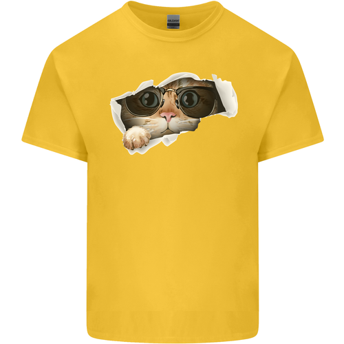 A Funny Cat Peeking From a Ripped Top Kids T-Shirt Childrens - 第 11/27 張圖片