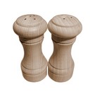 2 Wooden Salt and Pepper Pots Shakers Powdery Condiment 10 cm SET New