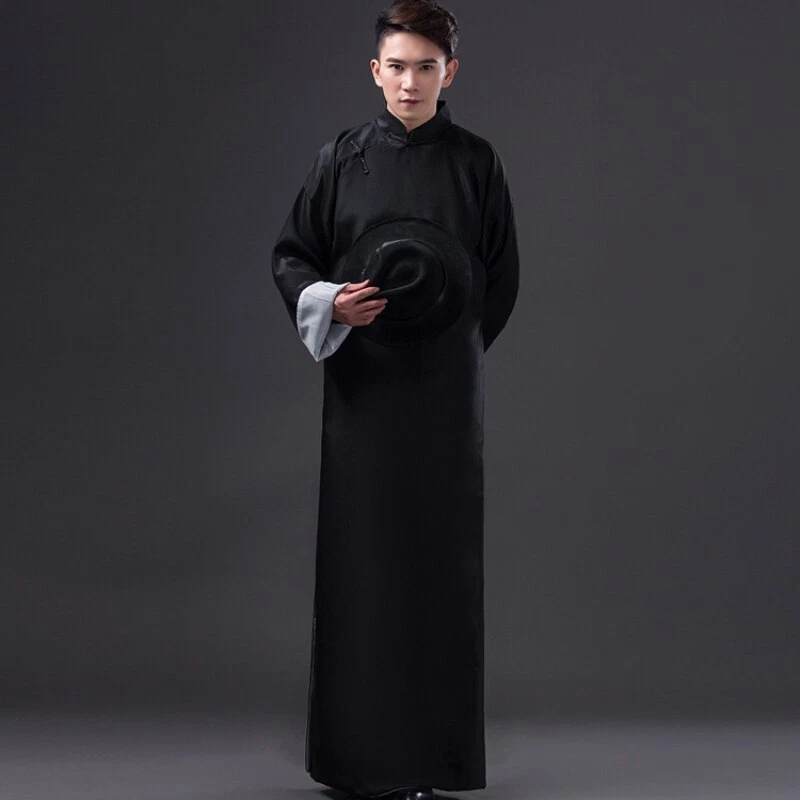 Vestido Hanfu Disfraz Cosplay Chino Tradicional Disfraz Hombres Bata Antigua Larga Foto 2 de 4