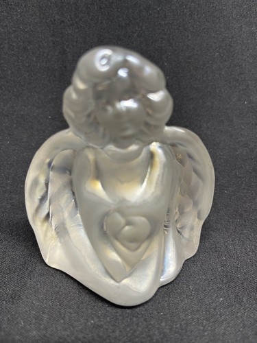 A BRILLIANT Vintage MCM Fenton Clear Glass Guardian Angel 3.5” Tall