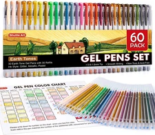 60 Pack Earth Tone Gel Pens, 30 Brown Earth Tone Gel Pens 