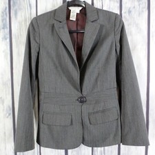 Max Studio Women's Sz 2 Single Button Gray Pinstripe Blazer PP5
