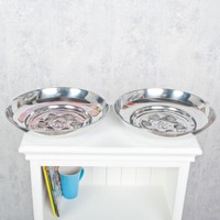 2Tlg. Deko-Metallschalen Set Caretto Ca. D32Cm Silber Deko Teller Dekoschale