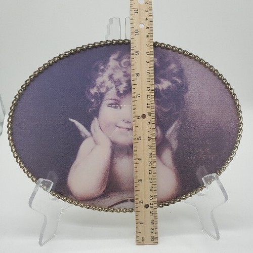 Bessie Pease Gutmann Framed Print Of Vintage Baby Angel Chain For Hanging - Picture 3 of 5