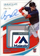 Bobby Dalbec 2021 Panini Immaculate Rookie Majestic Tag Patch Auto #PPA-BD 1/1