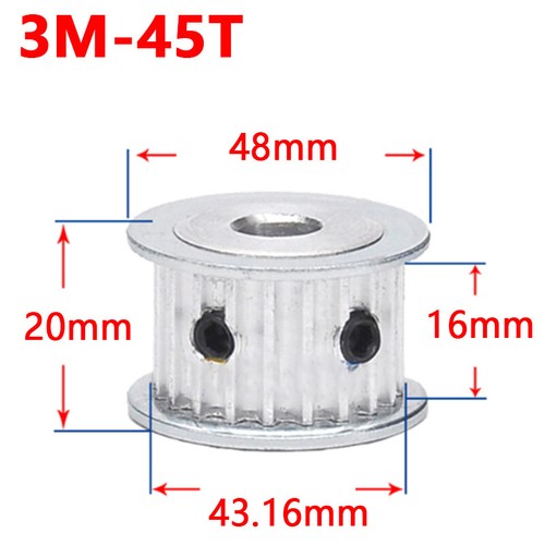 3M 38T-65T Timing Pulley Without Step Synchronous Wheel For 15mm Width Belt - Picture 8 of 17