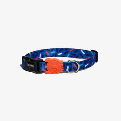 Zee.Dog | Atlanta Blue Orange Adjustable Dog Collar | Durable | Security Buckle