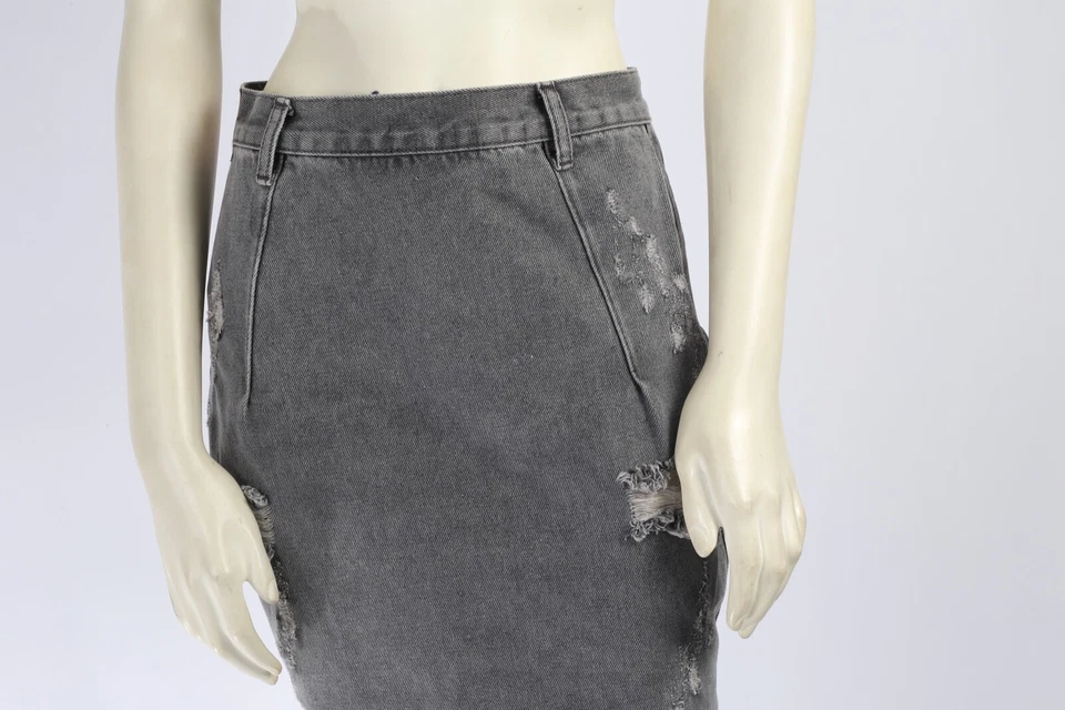 Falda vaquera de algodón envejecido gris Freelove ONE cucharadita talla 26 Foto 2 de 4