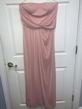 Davids Bridal PINK SIZE 8 Strapless Maxi Dress (B-12)