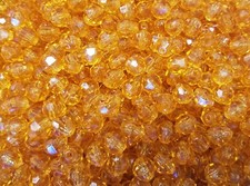 500 Pcs 8mm Translucent Light Orange Round Crystal Faceted Plastic Craft Beads