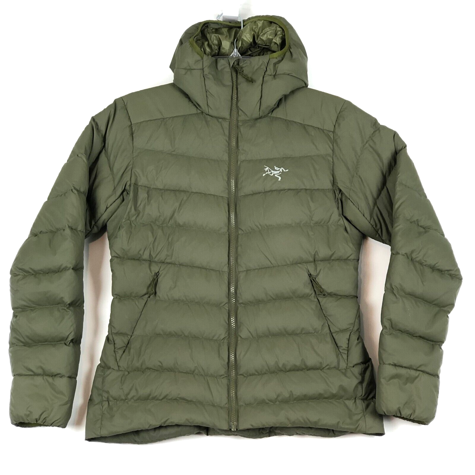 ARC'TERYX Arcteryx Thorium AR felpa con cappuccio donna S piumino d'oca trapuntato puffer jacket verde oliva