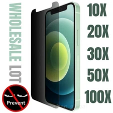 For iPhone 13 12 11 XS XR X 8 7 6s 6 Tempered Glass Privacy Screen Protector Lot