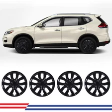 17" Hubcap Set of 4 Black Lacquer Wheel Rims Covers For 2014-2020 Nissan Rogue
