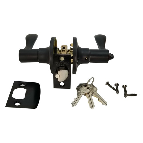 Lever Door Lock All Types Entry Privacy Passage or Stationary ORB Wave Handle - Picture 6 of 30