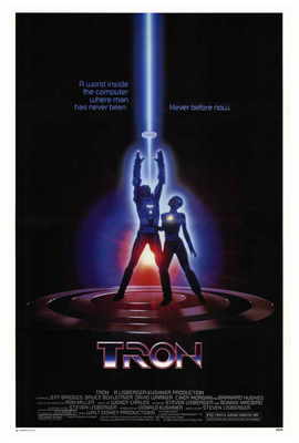TRON Movie POSTER 27x40 B Jeff Bridges Bruce Boxleitner David Warner Cindy