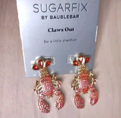 Sugarfix Baublebar Lobster Shellfish Sea Life Crystal Gold Charm