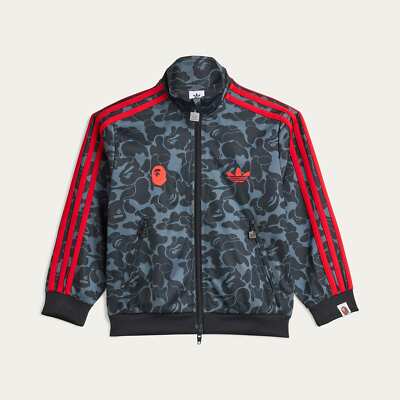 JN7121] Adidas x BAPE Kids' Firebird Track Suit * Black/Red *NEW