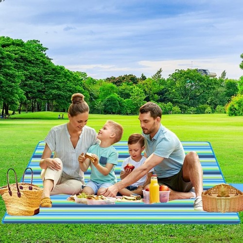 Outdoor Picnic Blanket 79"X77" Picnic Mat Extra Large Beach Mat Camping Travel - Picture 4 of 10