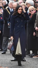Rare Mackage Elodie Navy Coat M Meghan Markle