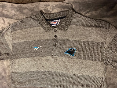 Reebok NFL Apparel Mens Large Polo Golf Shirt Carolina Panthers Football Sports - Picture 12 of 13