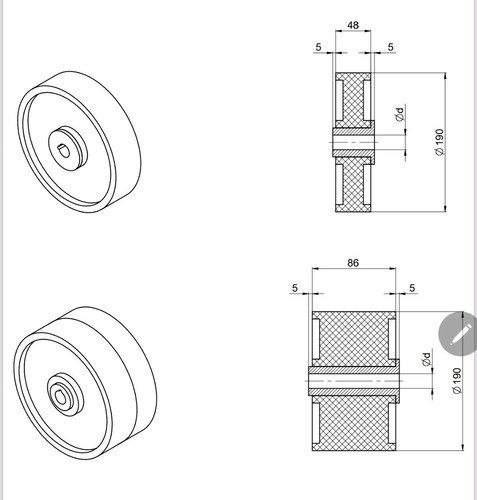 Drive wheel fi 190 for belt sander - Zdjęcie 8 z 8