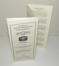 Blickensderfer Typewriter English Type Wheels Brochure Reproduction thumbnail