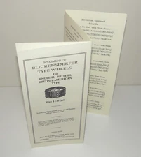 Blickensderfer Typewriter English Type Wheels Brochure Reproduction