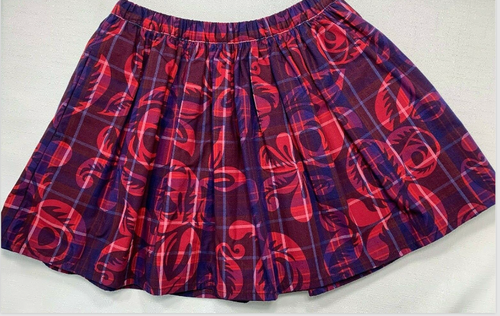 NWT Tea Collection Girls 4 Red and Purple Scottish Pleated Plaid Floral Skirt - Picture 2 of 7