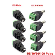 CCTV CAMERA Power Balun Connector Cable Adapter Jack Plug 12V DC Male Female LOT