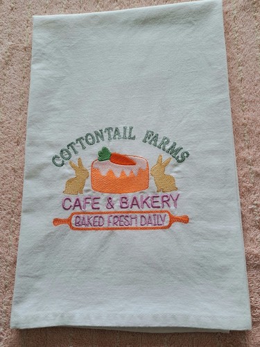 Easter Kitchen Tea Towel Set Of Two Farmhouse Flour Sack Embroidery Gift Set - Picture 14 of 19