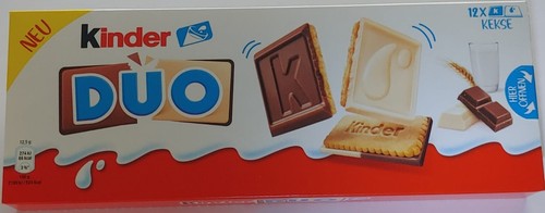 (€29,83/kg) 2x Kinder Duo White White Milk Chocolate Biscuit Double Biscuit - Picture 2 of 3