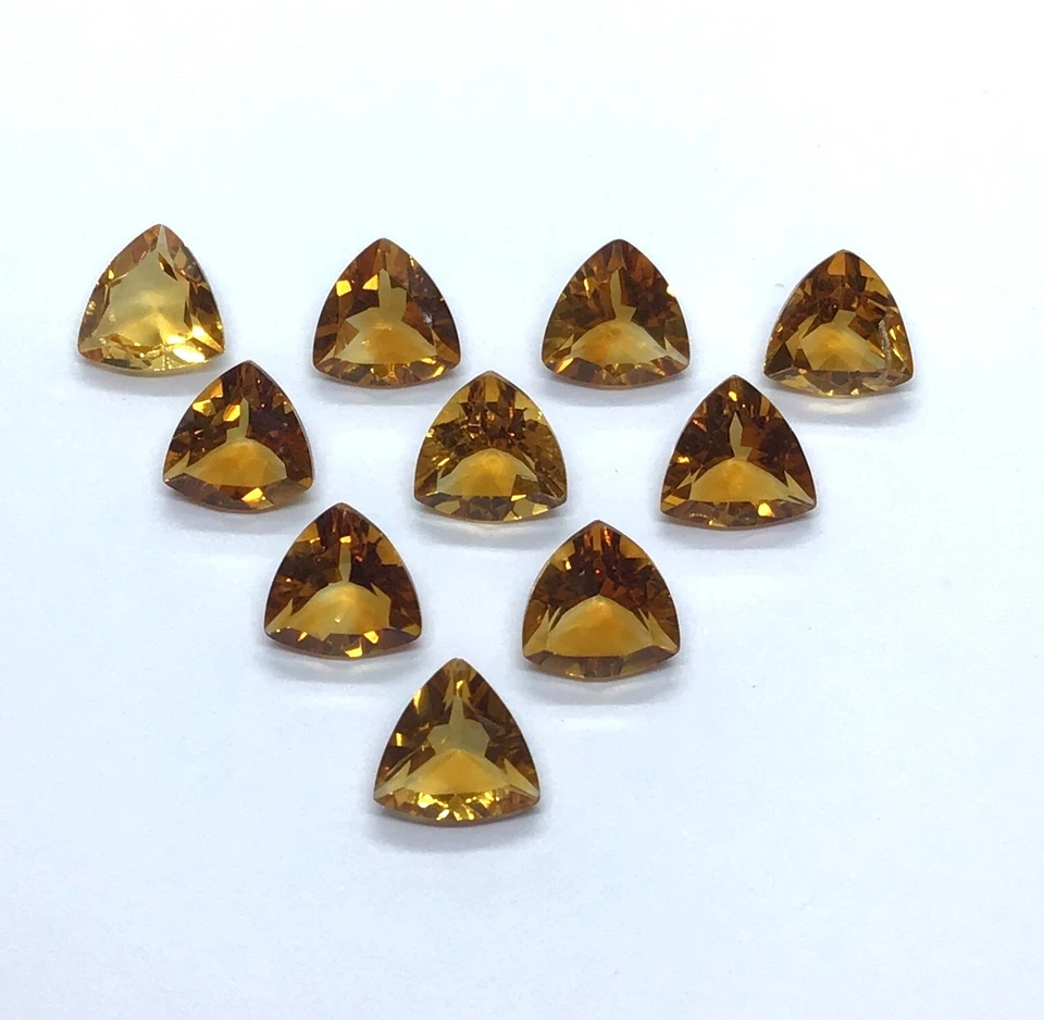 Натуральный ограненный триллион драгоценных камней огранки цитрин AAA россыпью для изготовления всех ювелирных изделий - Изображение 2 из 4