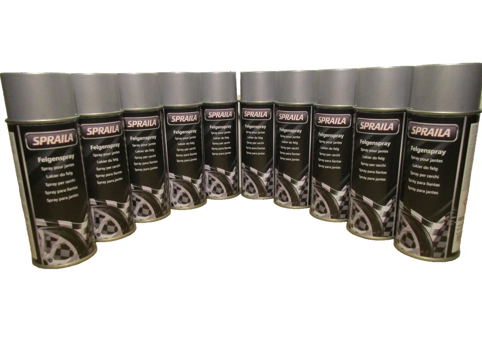 10 Spraydosen Autolack Silber Spray Lack Lackspray Felgensilber metallic 400ml