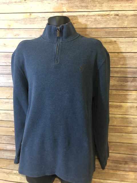 Polo Ralph Lauren 1/2 Zip Sweater Size XL Mens Blue Pullover Long Sleeve L/S top | eBay