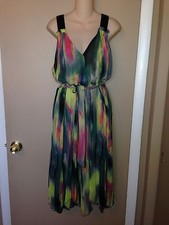 SIMPLY VERA WANG LADIES SUMMER MULTI-COLORED DRESS SIZE LARGE.