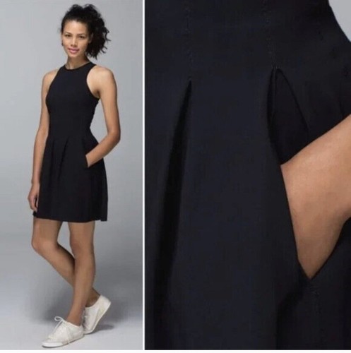 Lululemon Black Here to There Dress sz 8 Perfect RARE tennis walk party - Picture 3 of 12