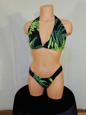 Exotic dancer stripper multicolor two piece bikini dance outfit - dancewear