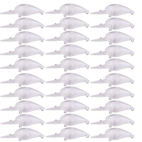 Bulk 30x Unpainted Blank Crankbait Rock Bait Bass Fishing Lures Minnow7