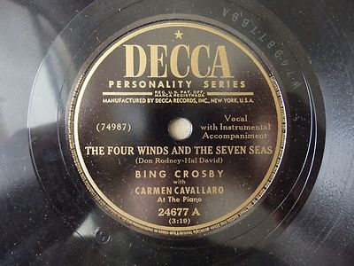 Bing Crosby Carmen Cavallaro The Four Winds and the Seven Seas / Make Believe NM