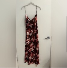 REFORMATION Joanne Silk Floral Strapless Midi Dress, Size 10 NWT