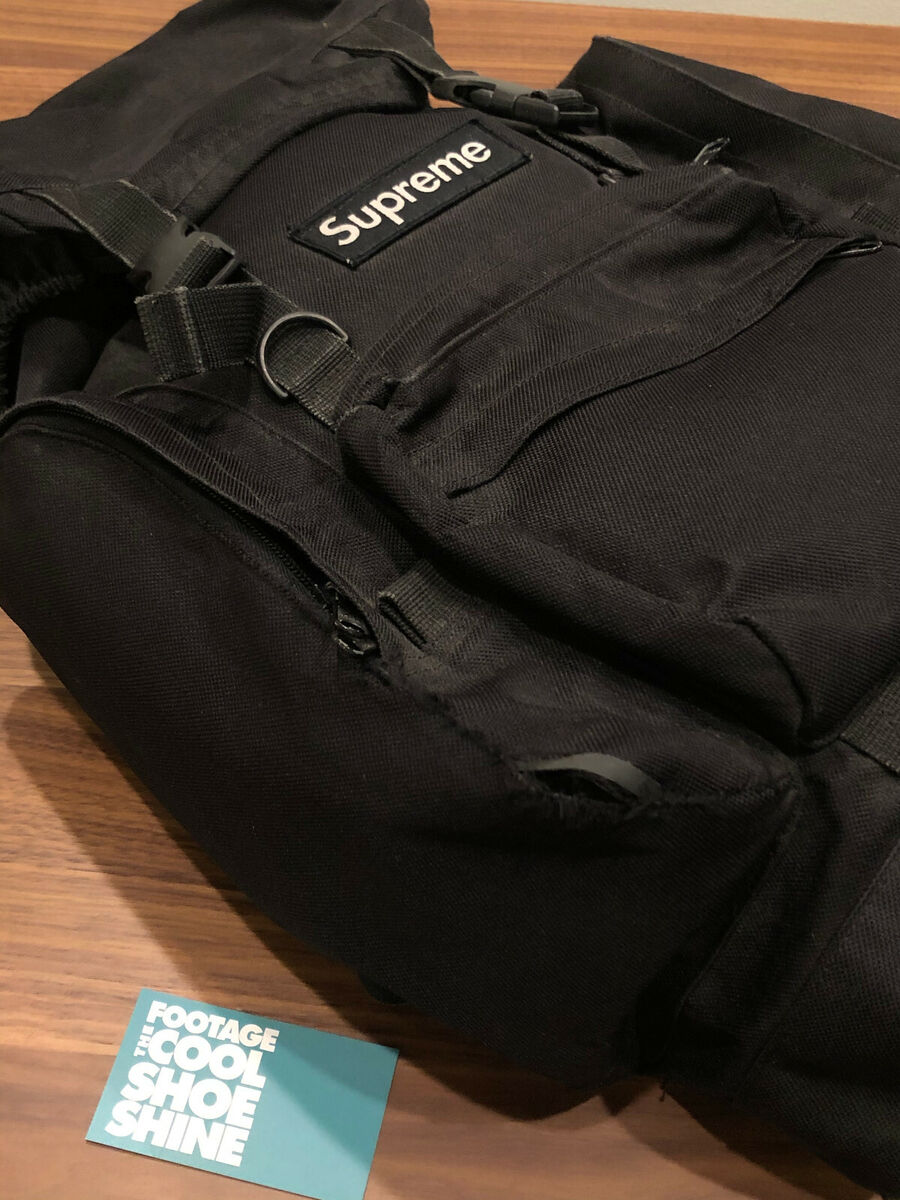 VINTAGE EARLY 2000s SUPREME BOX LOGO CANVAS BACKPACK BLACK VINTAGE EARLY 2000s SUPREME BOX LOGO CANVAS BACKPACK BLACK