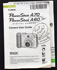 Canon PowerShot A70 A60 Digital Camera English User Guide instruction manual