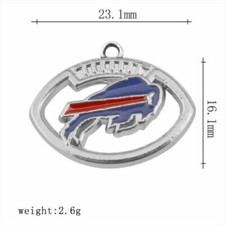 Buffalo Bills Football Round Charm Free Tracking Key Chain Ring New